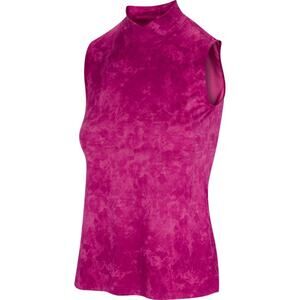 Greg Norman Emma Sleeveless Ethereal Print Mock Polo Size L